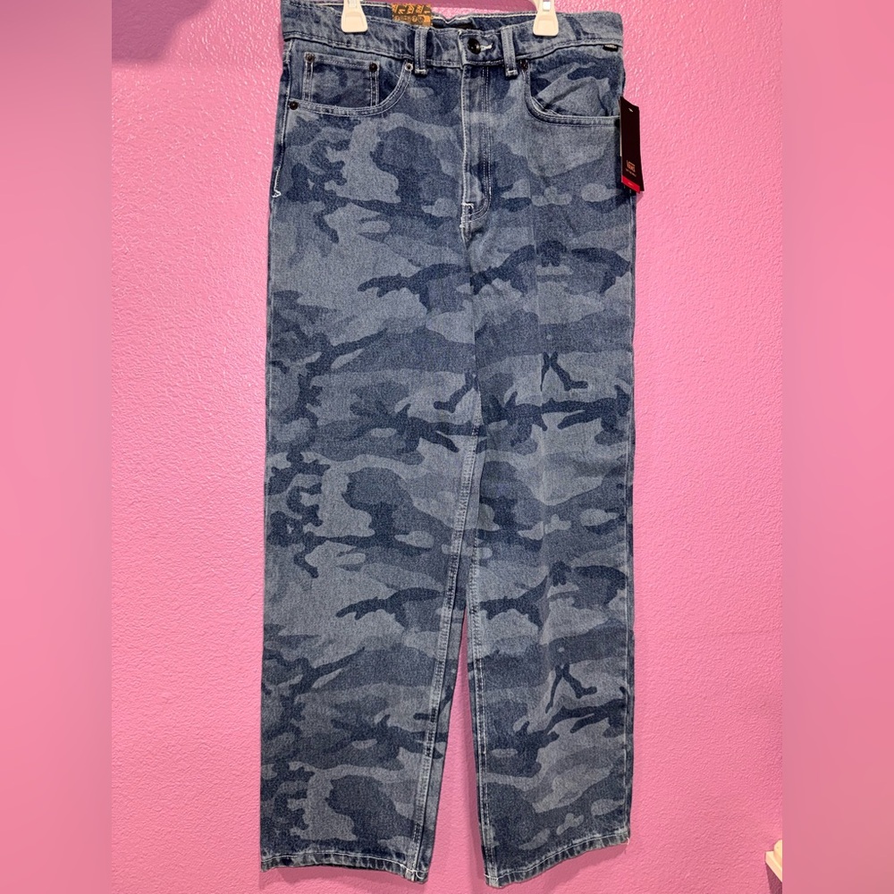Vans Boys' Check-5 Loose Camo Printed Denim Jeans